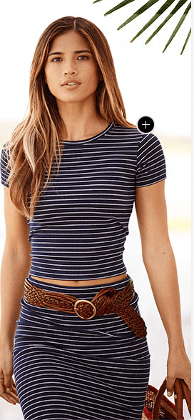 RLStripedCottonPencilSkirt99